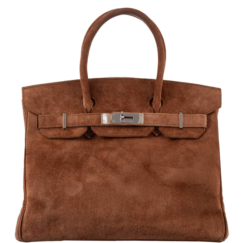 HermesBirkin 30 Fauve Doblis Suede Palladium Hardware