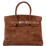 HermesBirkin 30 Fauve Doblis Suede Palladium Hardware