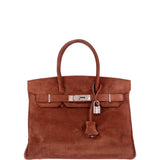 Hermes Birkin 30 Fauve Doblis Suede Palladium Hardware