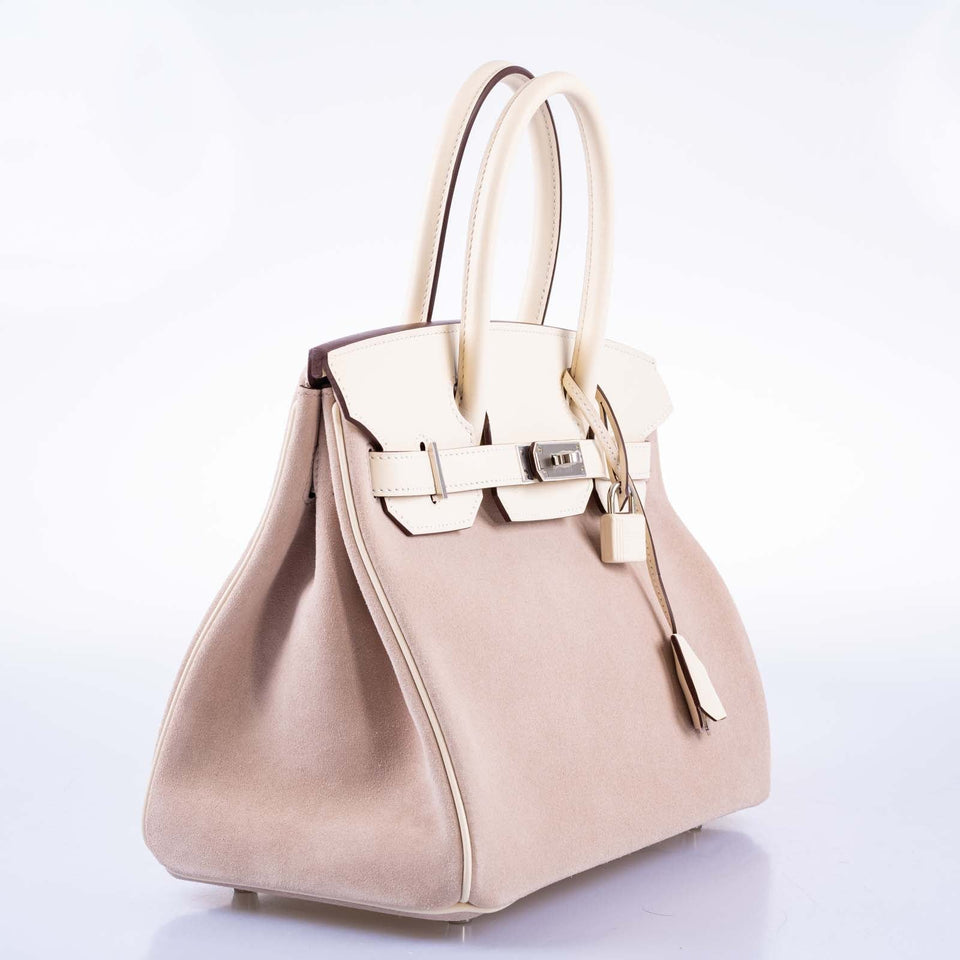 Hermes Birkin 30 Glycine Grizzly and Nata Swift Palladium Hardware
