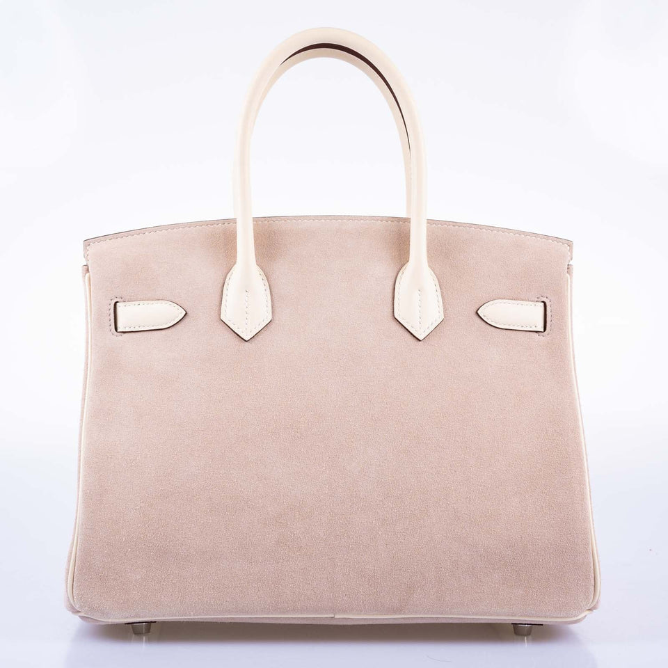 Hermes Birkin 30 Glycine Grizzly and Nata Swift Palladium Hardware