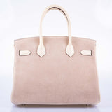 Hermes Birkin 30 Glycine Grizzly and Nata Swift Palladium Hardware