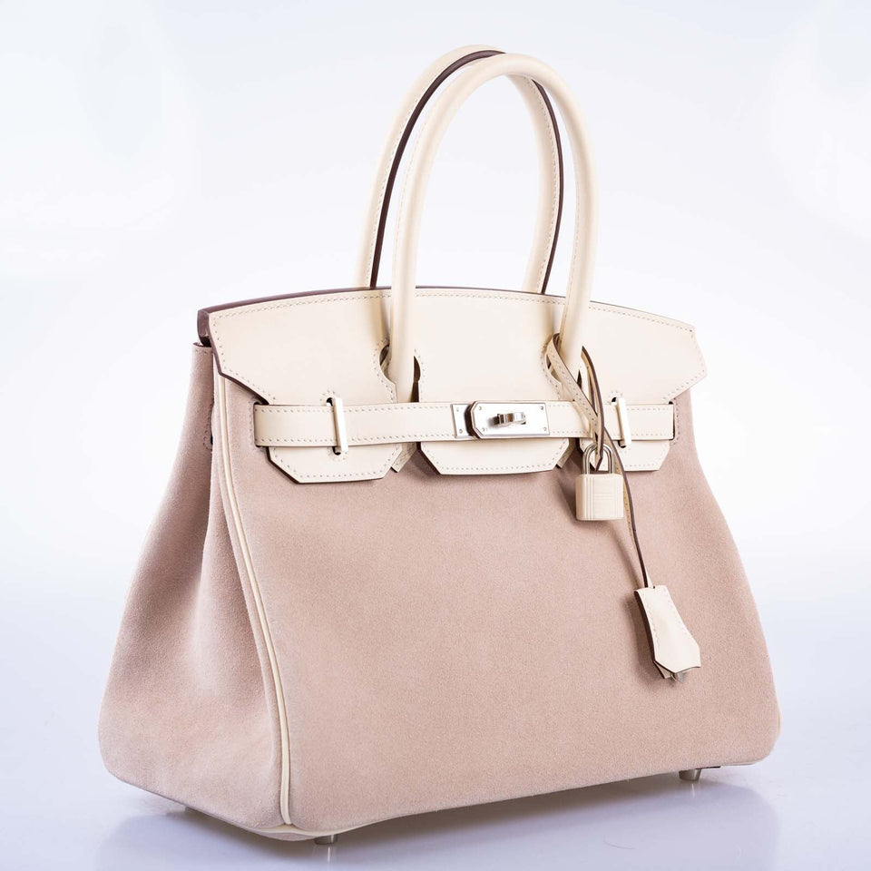 Hermes Birkin 30 Glycine Grizzly and Nata Swift Palladium Hardware