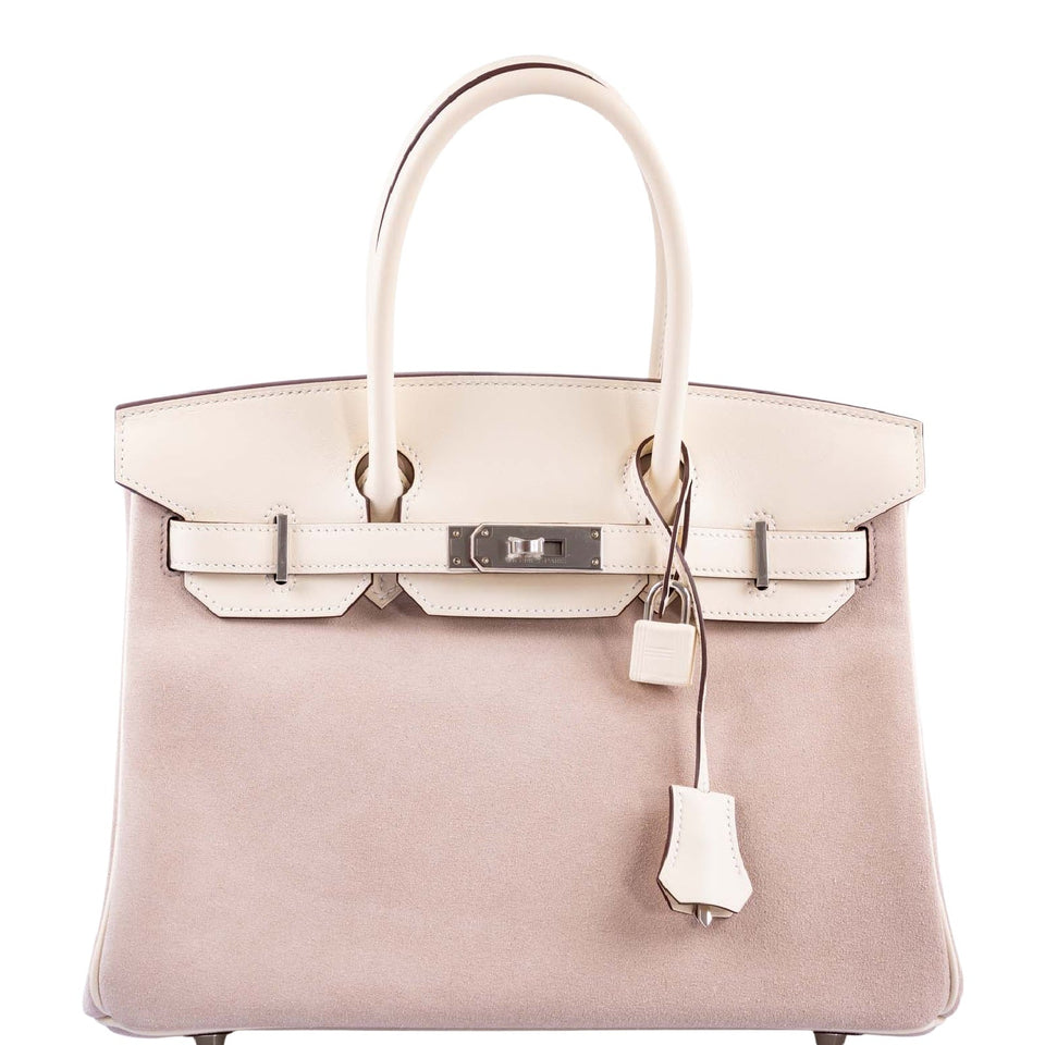 Hermes Birkin 30 Glycine Grizzly and Nata Swift Palladium Hardware