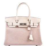 HermesBirkin 30 Glycine Grizzly and Nata Swift Palladium Hardware