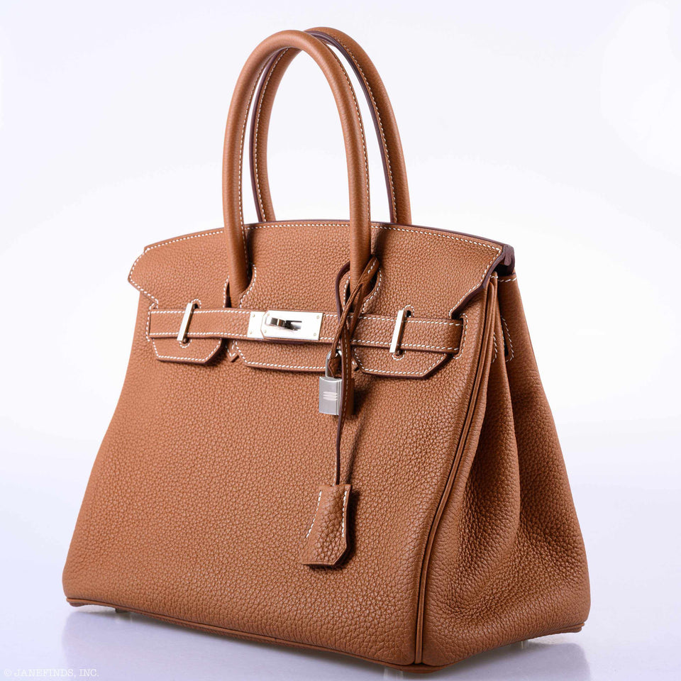 Hermes Birkin 30 Gold Togo Palladium Hardware - 2019, D