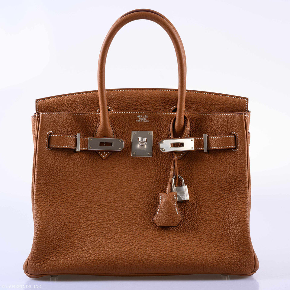 Hermes Birkin 30 Gold Togo Palladium Hardware - 2019, D