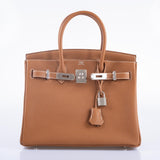 Hermes Birkin 30 Gold Togo Palladium Hardware