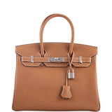 Hermes Birkin 30 Gold Togo Palladium Hardware