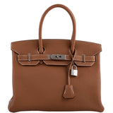 HermesBirkin 30 Gold Togo with Palladium Hardware - 2020, Y
