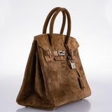 HermesBirkin 30 Gold Veau Doblis Suede Palladium Hardware - 2008, L Square