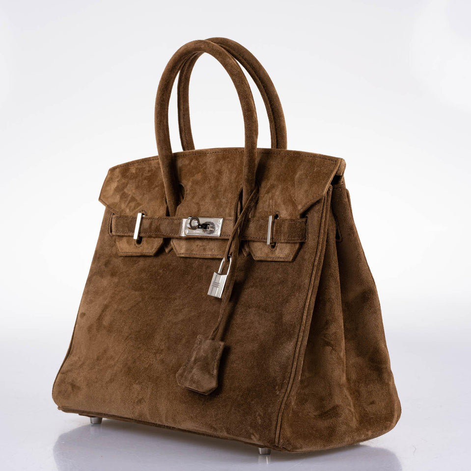 HermesBirkin 30 Gold Veau Doblis Suede Palladium Hardware - 2008, L Square