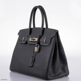HermesBirkin 30 Graphite Buffalo with Palladium Hardware - 2005, I Square