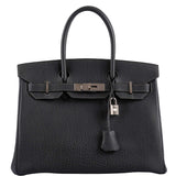 HermesBirkin 30 Graphite Buffalo with Palladium Hardware - 2005, I Square