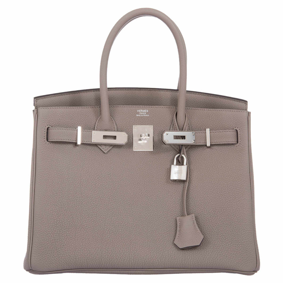 HermesBirkin 30 Gris Asphalte Togo Palladium Hardware