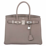 HermesBirkin 30 Gris Asphalte Togo Palladium Hardware