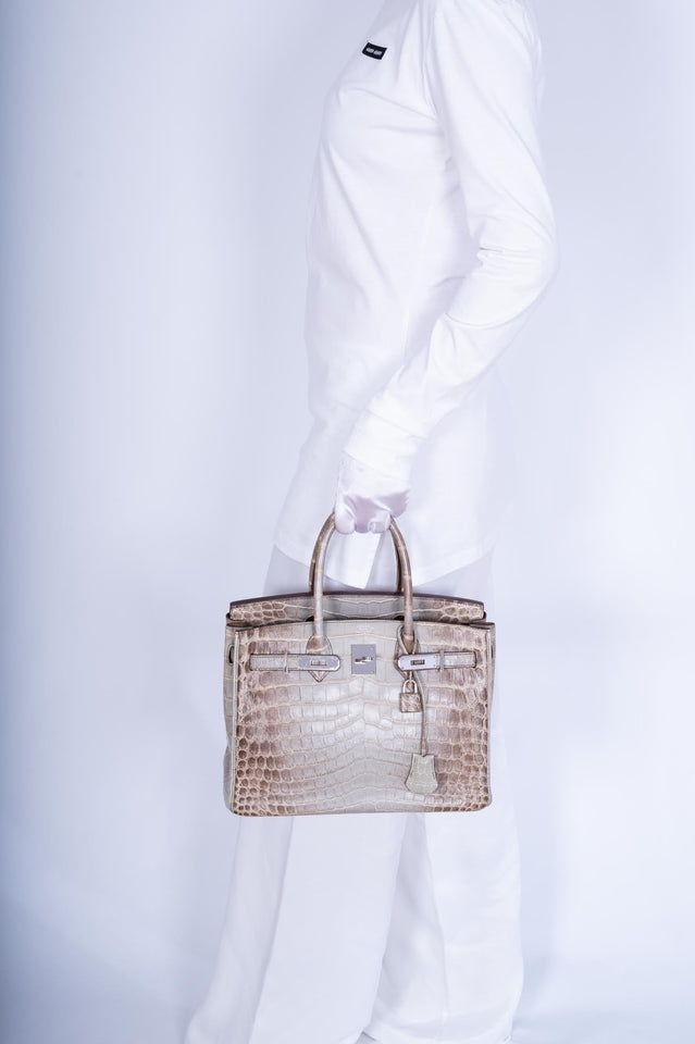 Hermes Birkin 30 Gris Cendre Himalayan Niloticus Crocodile Palladium Hardware