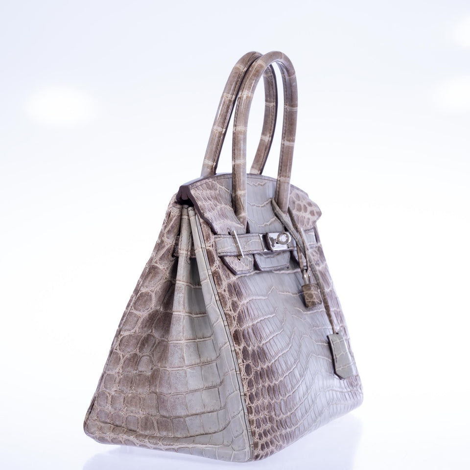 Hermes Birkin 30 Gris Cendre Himalayan Niloticus Crocodile Palladium Hardware