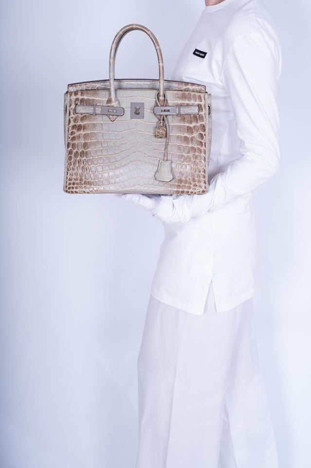Hermes Birkin 30 Gris Cendre Himalayan Niloticus Crocodile Palladium Hardware