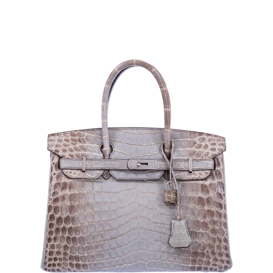 Hermes Birkin 30 Gris Cendre Himalayan Niloticus Crocodile Palladium Hardware