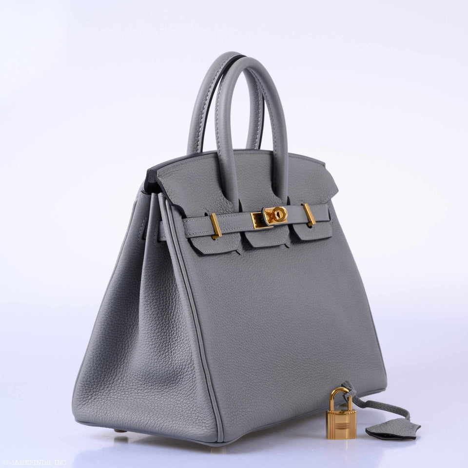 Hermes Birkin 30 Gris Mouette Togo Gold Hardware