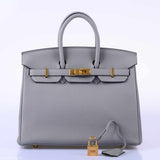 Hermes Birkin 30 Gris Mouette Togo Gold Hardware