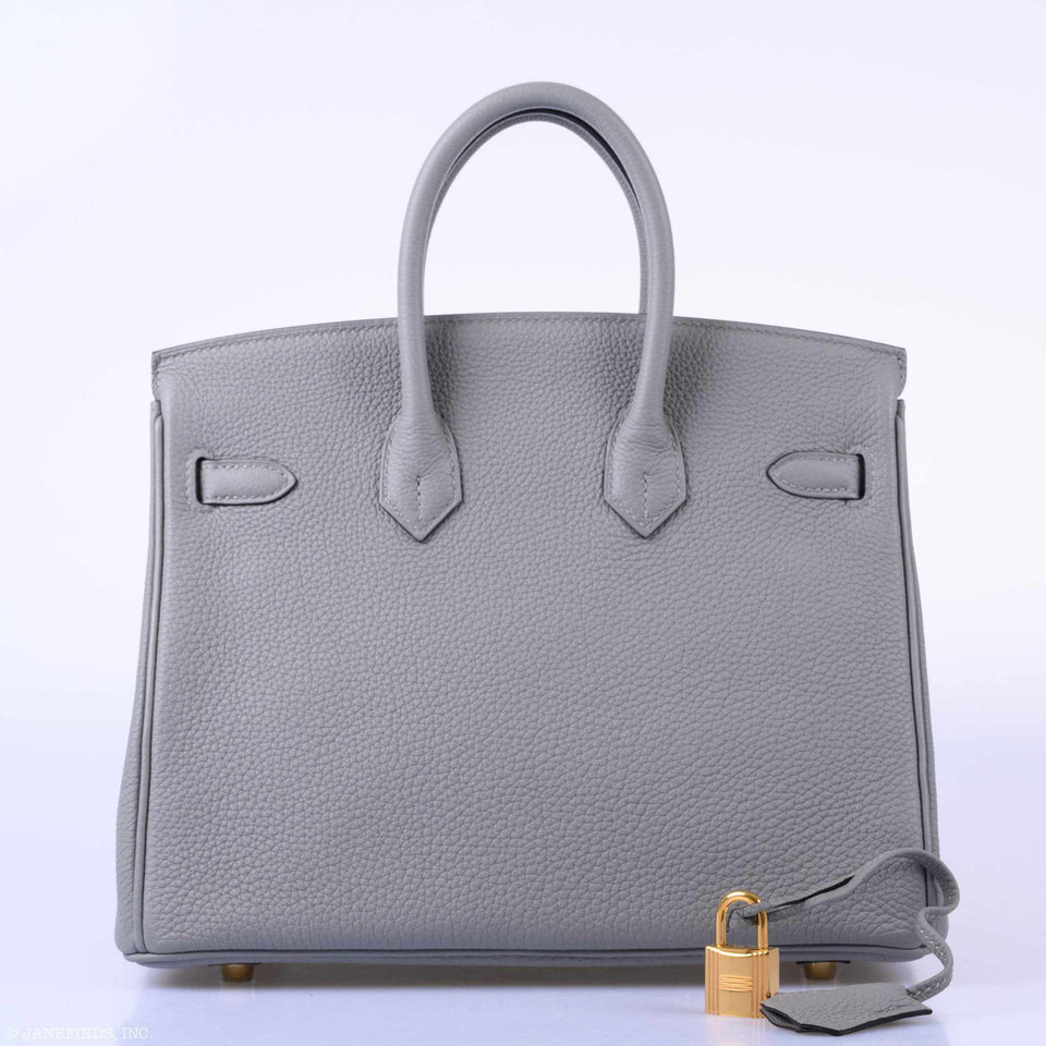 Hermes Birkin 30 Gris Mouette Togo Gold Hardware