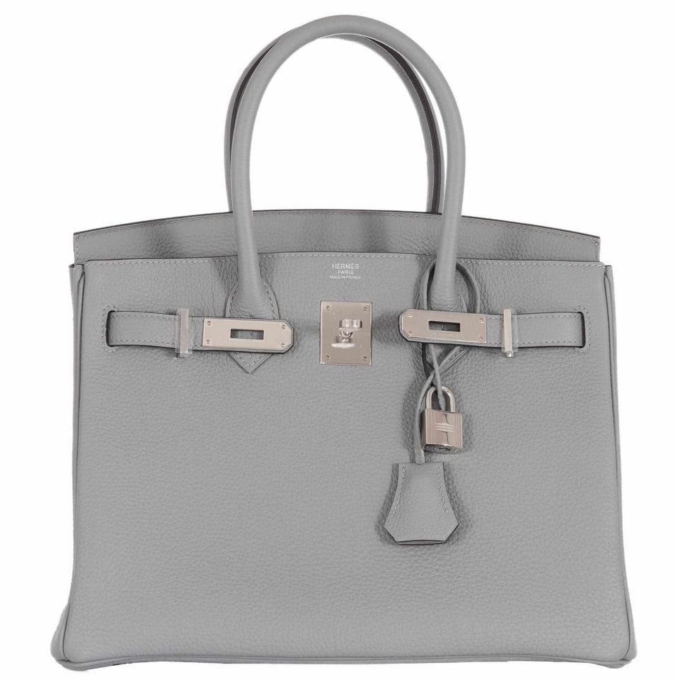 Hermes Birkin 30 Gris Mouette Togo Palladium Hardware