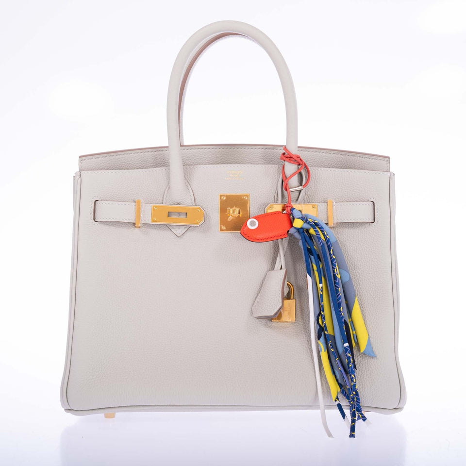 Hermes Birkin 30 Gris Perle Togo Gold Hardware
