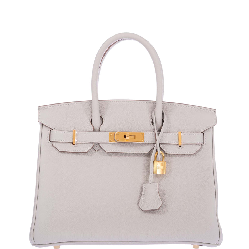 Hermes Birkin 30 Gris Perle Togo Gold Hardware