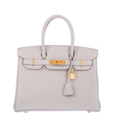 Hermes Birkin 30 Gris Perle Togo Gold Hardware