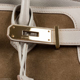 Hermes Birkin 30 Grizzly Gris Perle Swift & Suede Permabrass Hardware