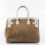 Hermes Birkin 30 Grizzly Gris Perle Swift & Suede Permabrass Hardware
