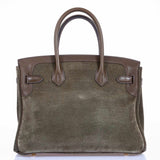 Hermes Birkin 30 Grizzly Vert de Gris Suede & Veau Swift Permabrass Hardware - Special Edition
