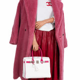 HermesBirkin 30 HSS Bi-Color White & Fuchsia Chevre Palladium Hardware