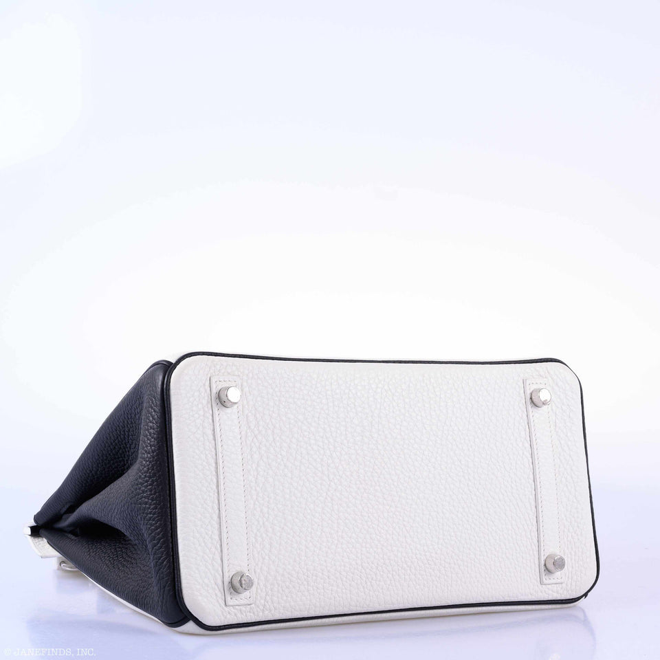 Hermes Birkin 30 HSS Black & White Togo Palladium Hardware - 2018, C