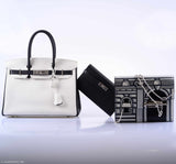 Hermes Birkin 30 HSS Black & White Togo Palladium Hardware - 2018, C