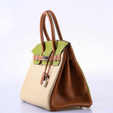 HermesBirkin 30 HSS Gold, Vert Anis & Argile Togo Brushed Palladium Hardware