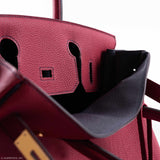 HermesBirkin 30 HSS Rouge Grenat And Blue Nuit Togo Gold Hardware