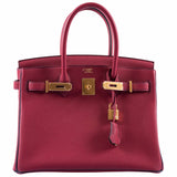 HermesBirkin 30 HSS Rouge Grenat And Blue Nuit Togo Gold Hardware