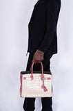 Hermes Birkin 30 HSS Tri-Color Beton, Gray Paris, Boise de Rose Alligator Brushed Palladium Hardware