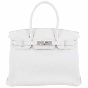 HermesBirkin 30 HSS White Clemence Brushed Palladium Hardware - 2019, D