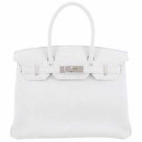 HermesBirkin 30 HSS White Clemence Brushed Palladium Hardware - 2019, D