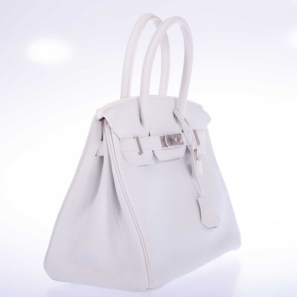 Hermes Birkin 30 HSS White Clemence Brushed Palladium Hardware