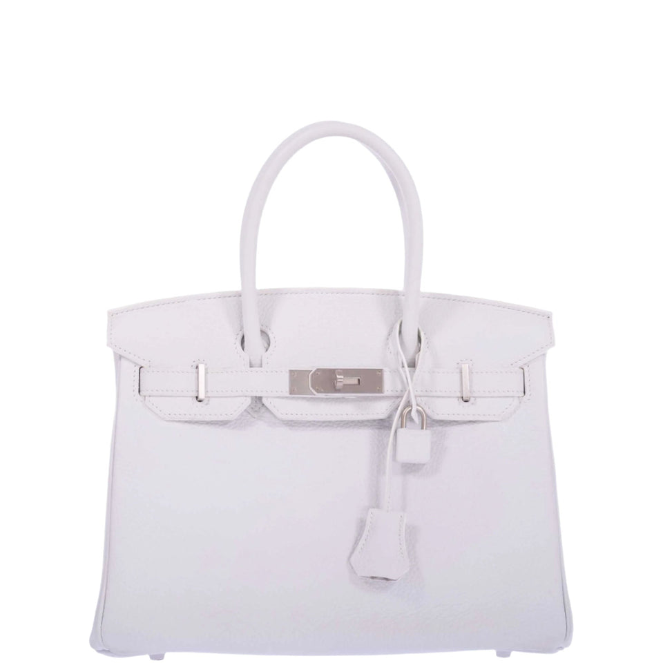 Hermes Birkin 30 HSS White Clemence Brushed Palladium Hardware