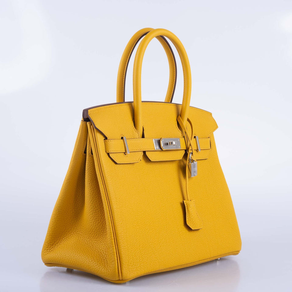 Hermes Birkin 30 Jaune Ambre Togo Palladium Hardware
