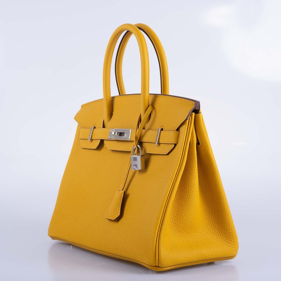 Hermes Birkin 30 Jaune Ambre Togo Palladium Hardware