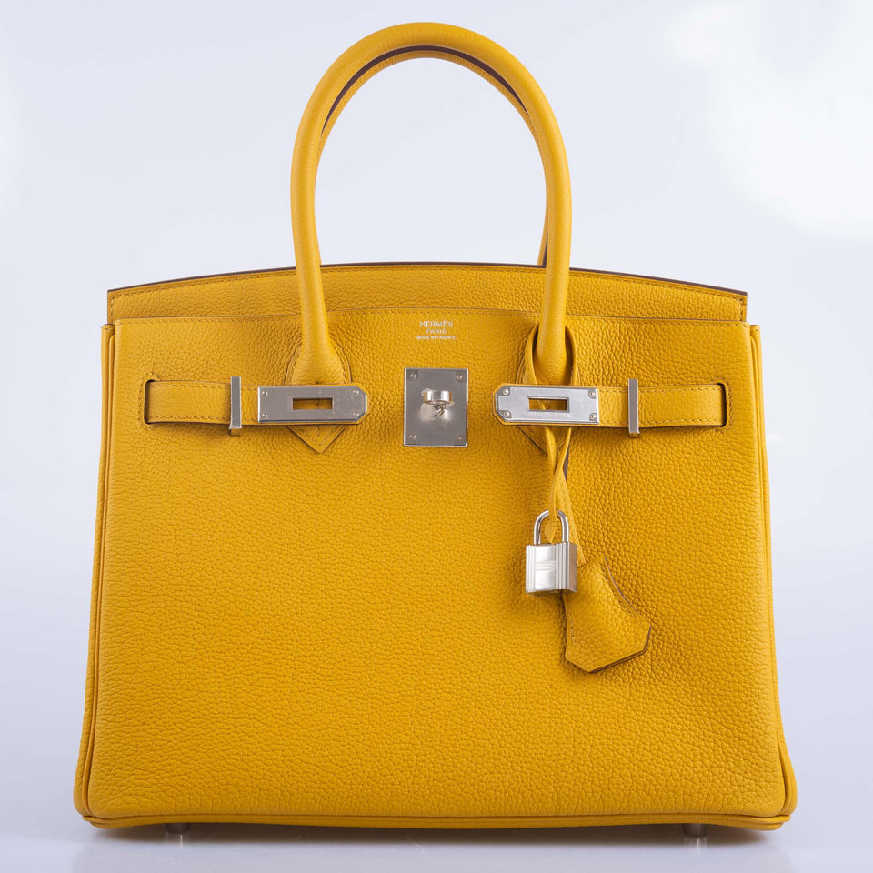 Hermes Birkin 30 Jaune Ambre Togo Palladium Hardware