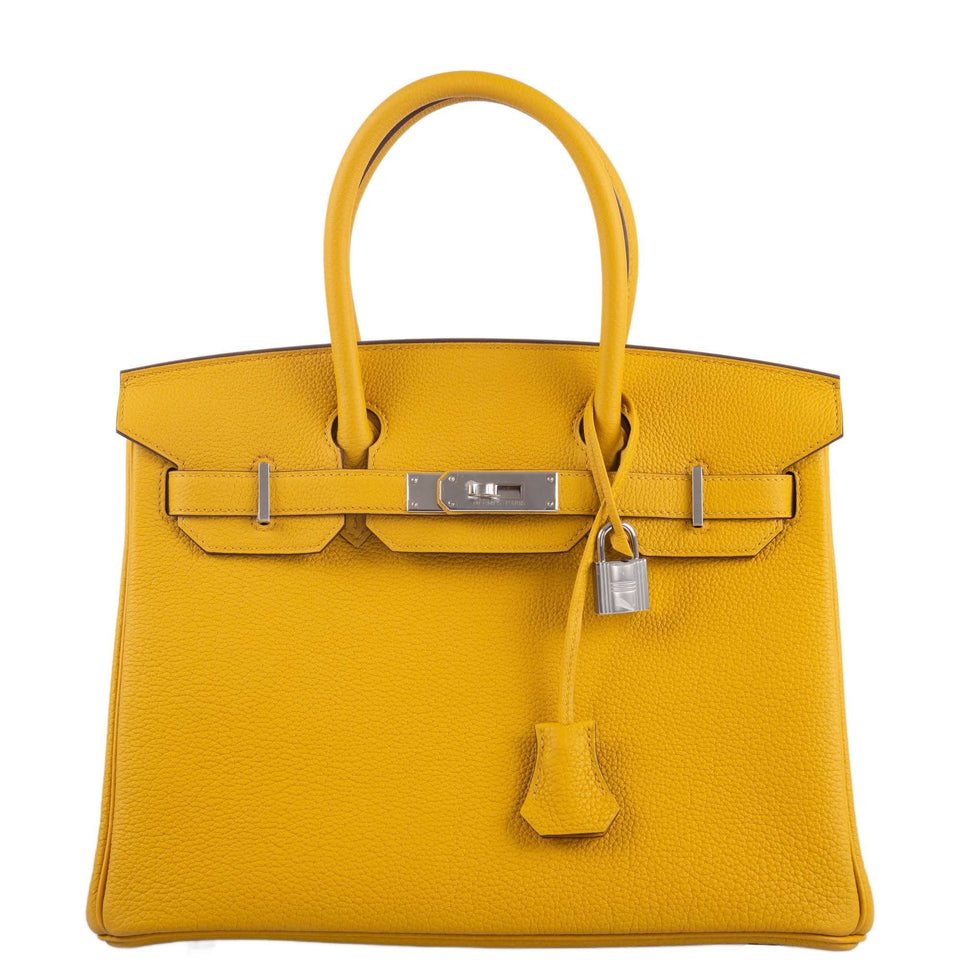 Hermes Birkin 30 Jaune Ambre Togo Palladium Hardware