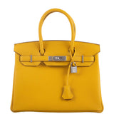 Hermes Birkin 30 Jaune Ambre Togo Palladium Hardware